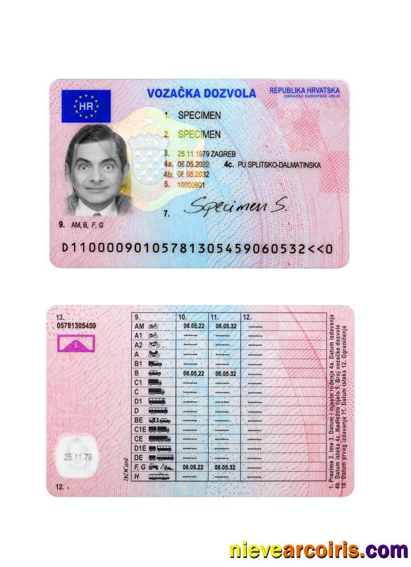 Croatia driving license 2022-prsesent